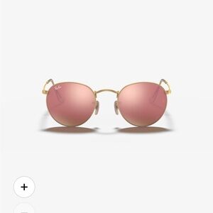 Ray-Ban Gold Frame Sunglasses with Pink Lenses